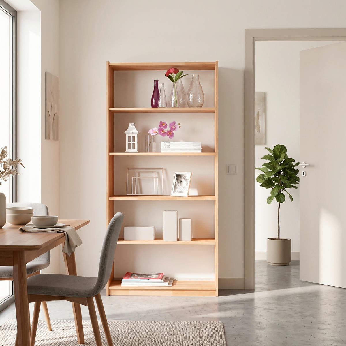 REGAL 80/179/31 cm barve bukve  - barve bukve, Basics, les (80/179/31cm) - Livetastic