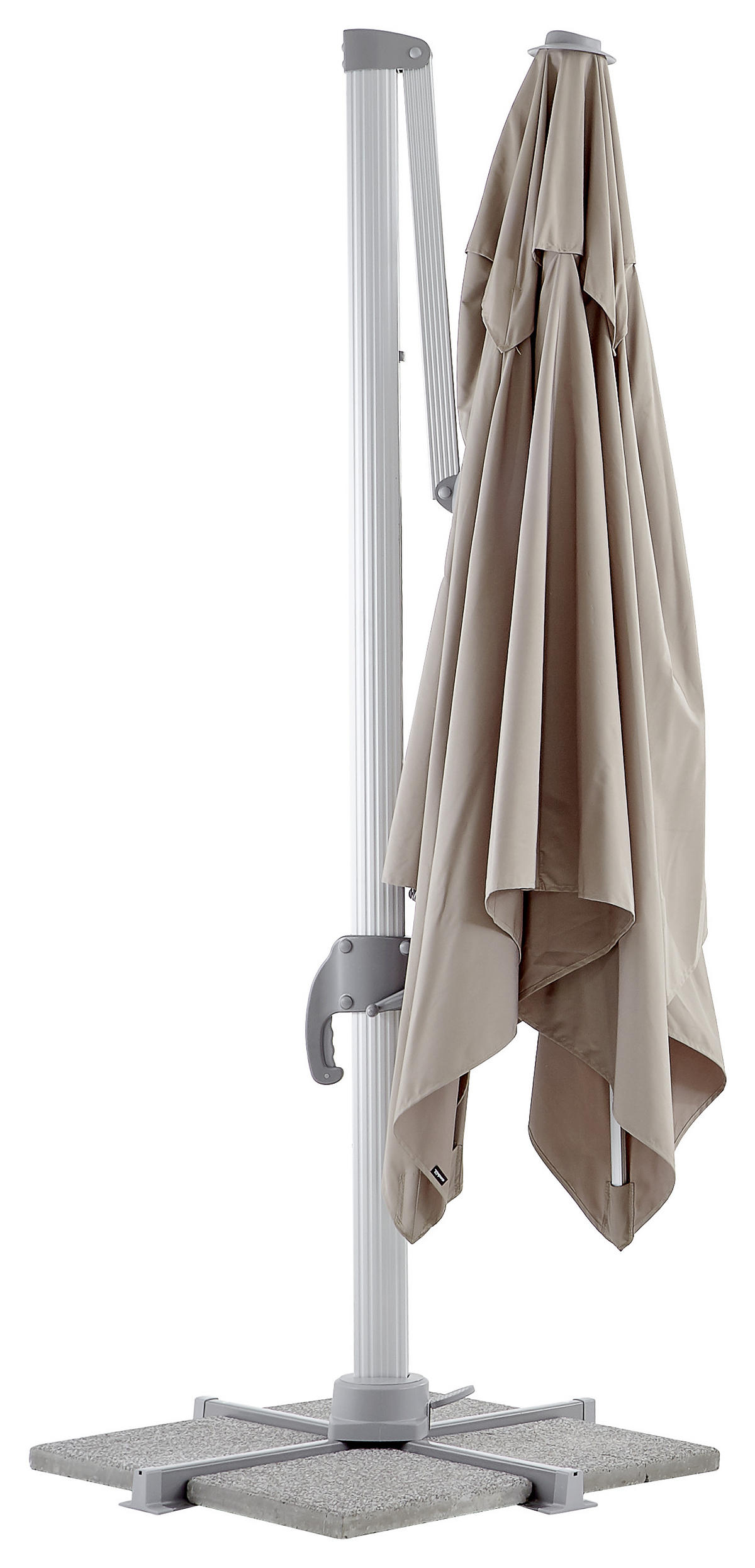 KONZOLNI SENČNIK - rjavosiva/barve aluminija, Trendi, kovina/tekstil (300/300cm) - Ambia Garden