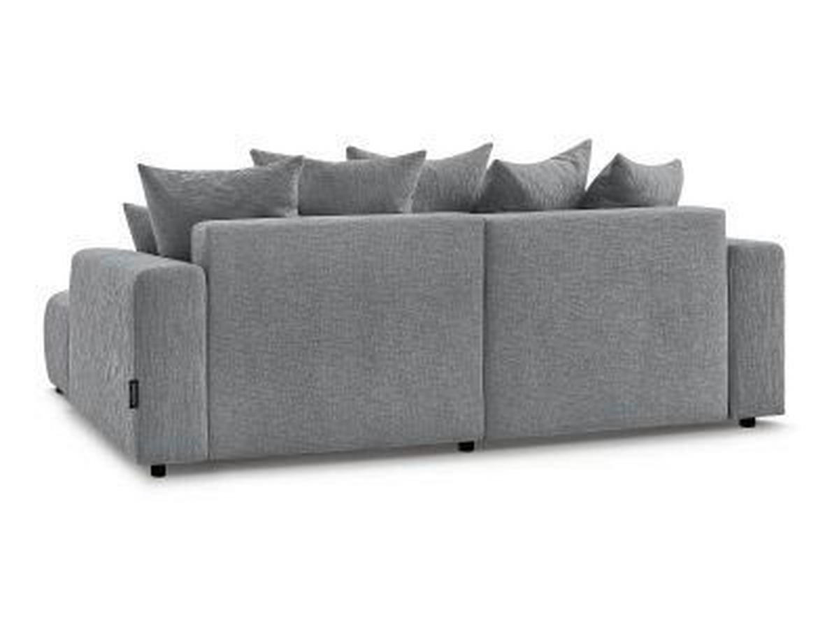 ECKSOFA Ottomane rechts  ATILLA Dunkelgrau Struktur  - Dunkelgrau/Schwarz, MODERN, Kunststoff/Textil (244/149cm)
