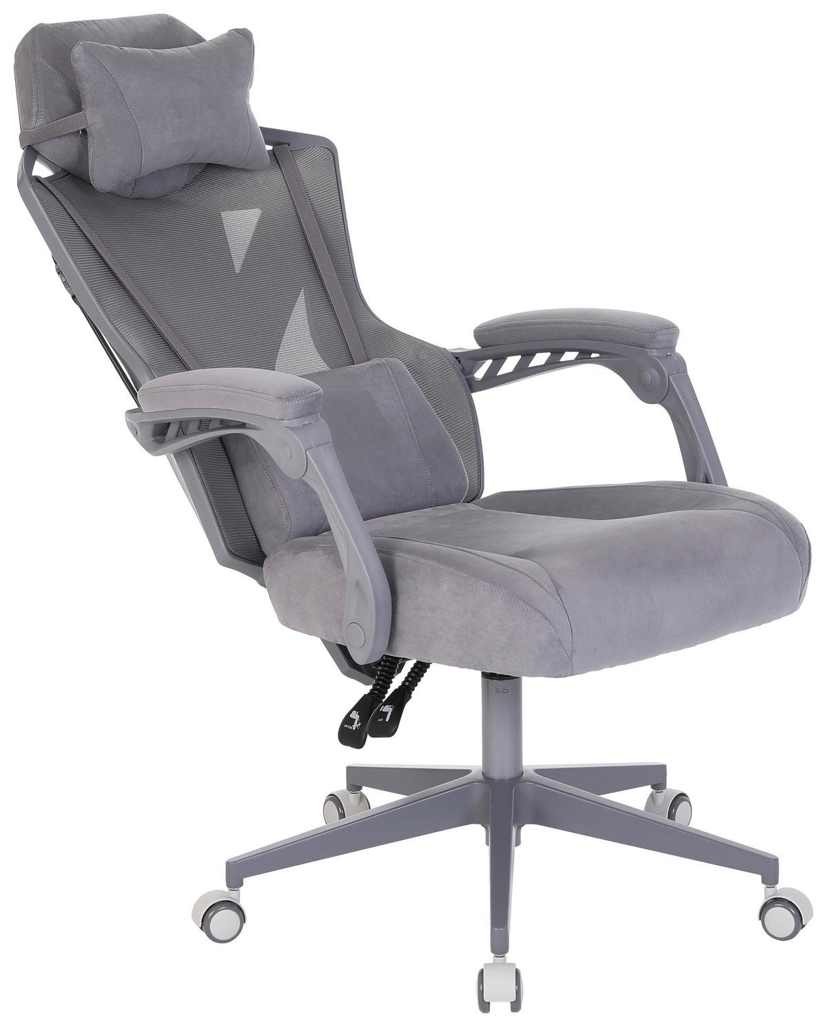GAMINGSTUHL Dunkelgrau Textil, Metall, Kunststoff   - Dunkelgrau, MODERN, Kunststoff/Textil (64/117-129/63cm) - MID.YOU