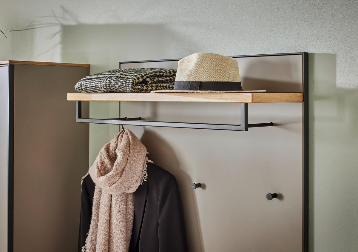 GARDEROBENPANEEL  in 45-60/187/28 cm  - Eiche Bianco/Anthrazit, Design, Holzwerkstoff (45-60/187/28cm) - Dieter Knoll