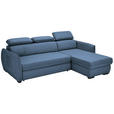 ECKSOFA Blau Flachgewebe - Blau/Schwarz, MODERN, Kunststoff/Textil (182/237cm) - Carryhome