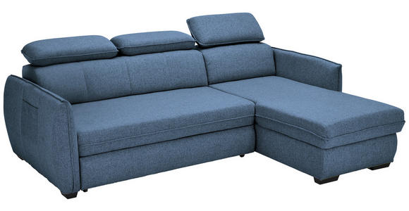 ECKSOFA Blau Flachgewebe - Blau/Schwarz, MODERN, Kunststoff/Textil (182/237cm) - Carryhome