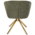 ARMLEHNSTUHL  Sitzfläche 360° drehbar Mikrofaser  Grün, Goldfarben  - Goldfarben/Grün, Design, Textil/Metall (65.5/82/61.5cm) - Hom`in