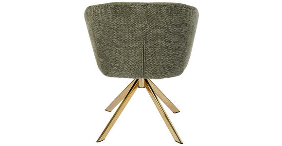 ARMLEHNSTUHL  Sitzfläche 360° drehbar Mikrofaser  Grün, Goldfarben  - Goldfarben/Grün, Design, Textil/Metall (65.5/82/61.5cm) - Hom`in