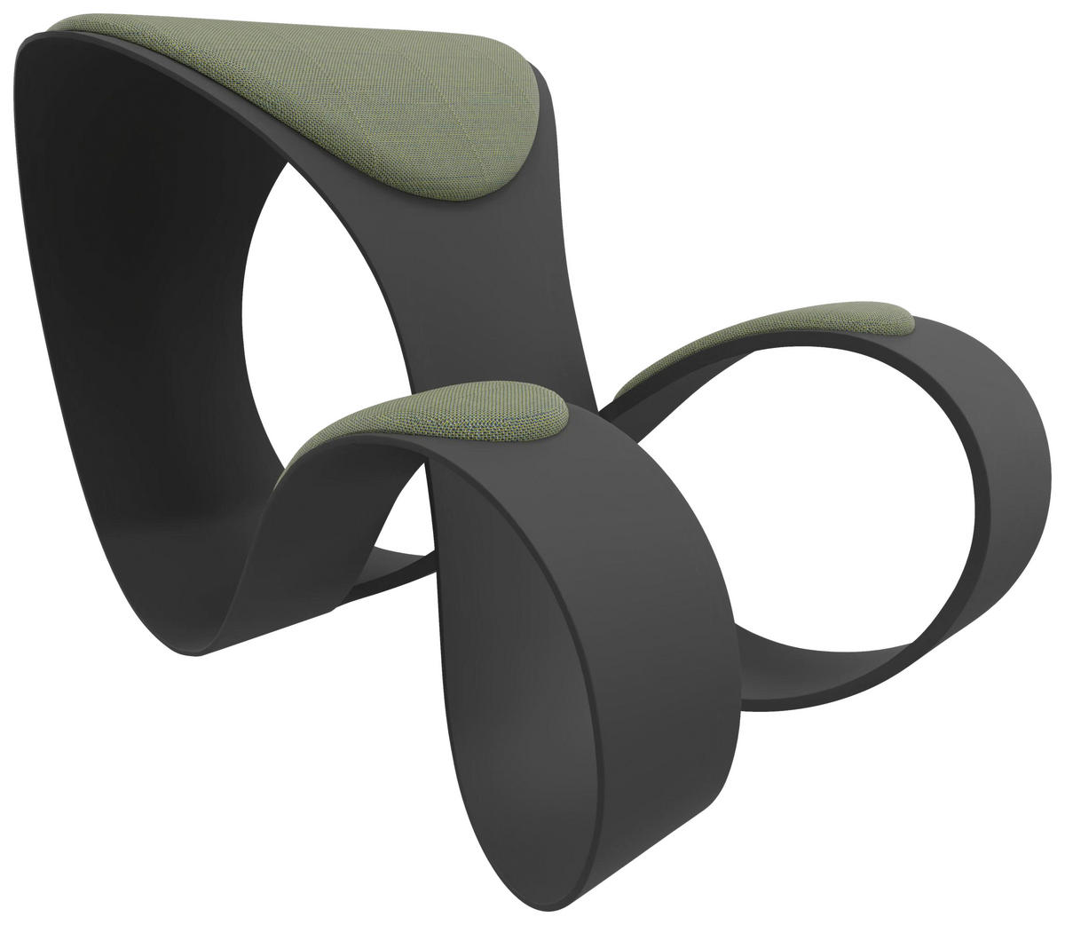 HOCKER Flachgewebe Anthrazit, Grün  - Anthrazit/Grün, MODERN, Kunststoff/Textil (56/52/83cm)