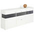 SIDEBOARD 195/91,3/41,2 cm - Alufarben/Schwarz, Design, Glas/Holzwerkstoff (195/91,3/41,2cm) - Moderano SIDEBOARD 195/91,3/41,2 cm - Alufarben/Schwarz, Design, Glas/Holzwerkstoff (195/91,3/41,2cm) - Moderano