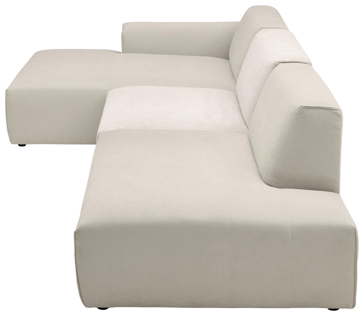 ECKSOFA Silberfarben, Perlmutt Chenille, Flachgewebe Rücken echt  - Silberfarben/Perlmutt, KONVENTIONELL, Kunststoff/Textil (165/342cm) - SetOne by Musterring