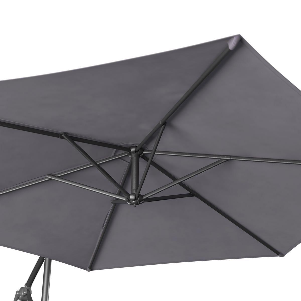 SONNENSCHIRM 300 cm   - Dunkelgrau, Trend, Textil/Metall (300cm) - Ambia Garden