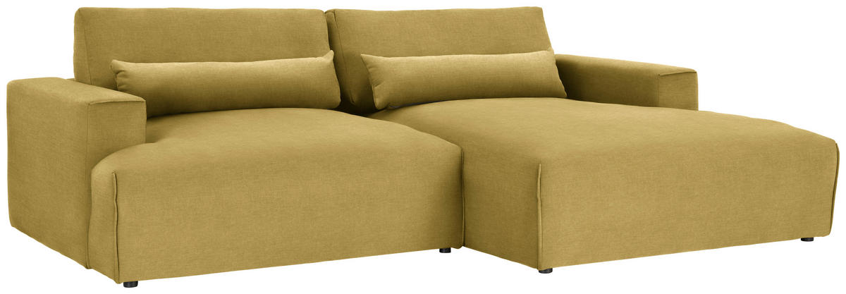 ECKSOFA Struktur Senfgelb  - Senfgelb/Schwarz, Design, Kunststoff/Textil (267/187cm) - Stylife