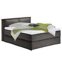 BOXSPRINGBETT 160/200 cm  in Anthrazit  - Anthrazit/Schwarz, Design, Textil (160/200cm) - home24