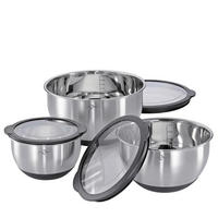 SCHÜSSELSET DELUXE 3-teilig  - Transparent/Silberfarben, Basics, Kunststoff/Metall - KÜCHENPROFI