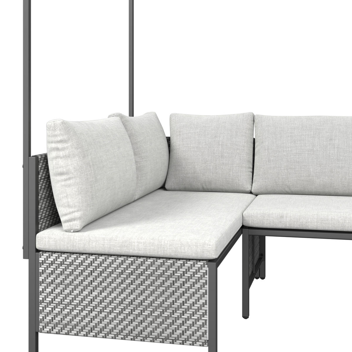 Set Lounge 2 piese   188/172/124 cm  - alb/antracit, Romantik / Landhaus, metal/textil (188/172cm) - Ambia Garden