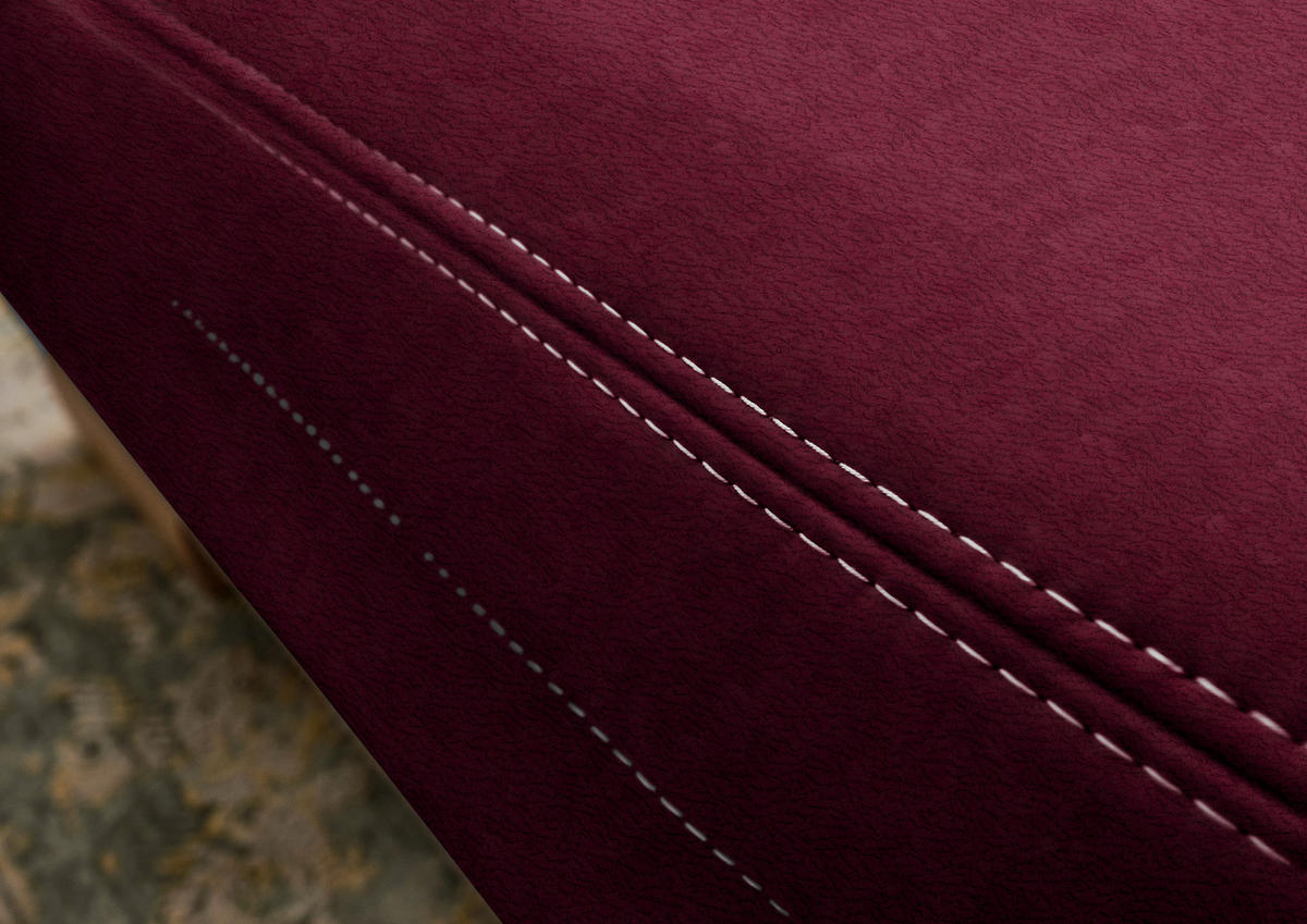 WOHNLANDSCHAFT in Mikrofaser Bordeaux  - Wildeiche/Bordeaux, Konventionell, Holz/Textil (185/343/243cm) - Voleo