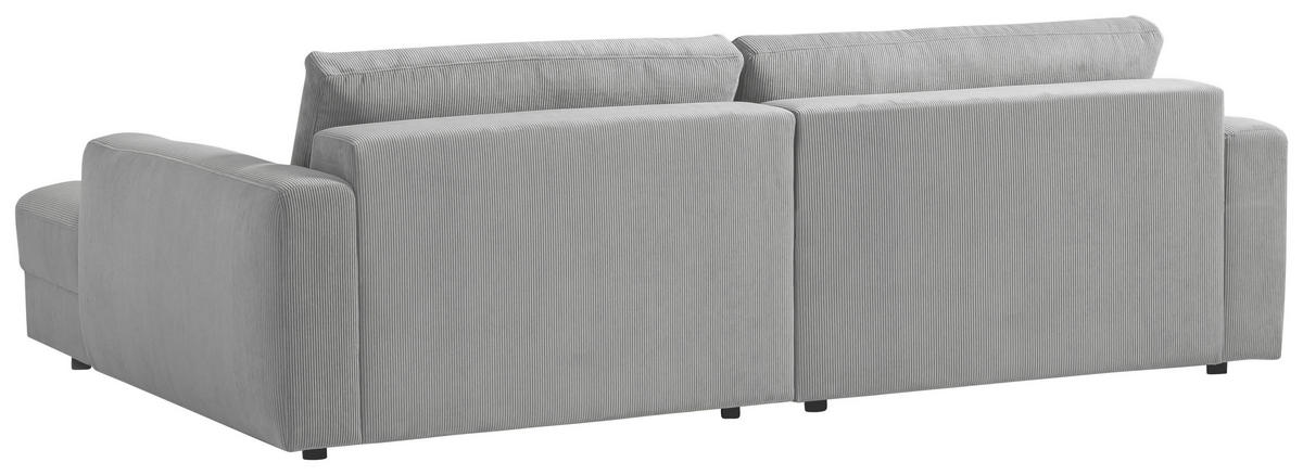 ECKSOFA in Cord Grau  - Schwarz/Grau, Modern, Textil (250/176cm) - Trendmanufaktur
