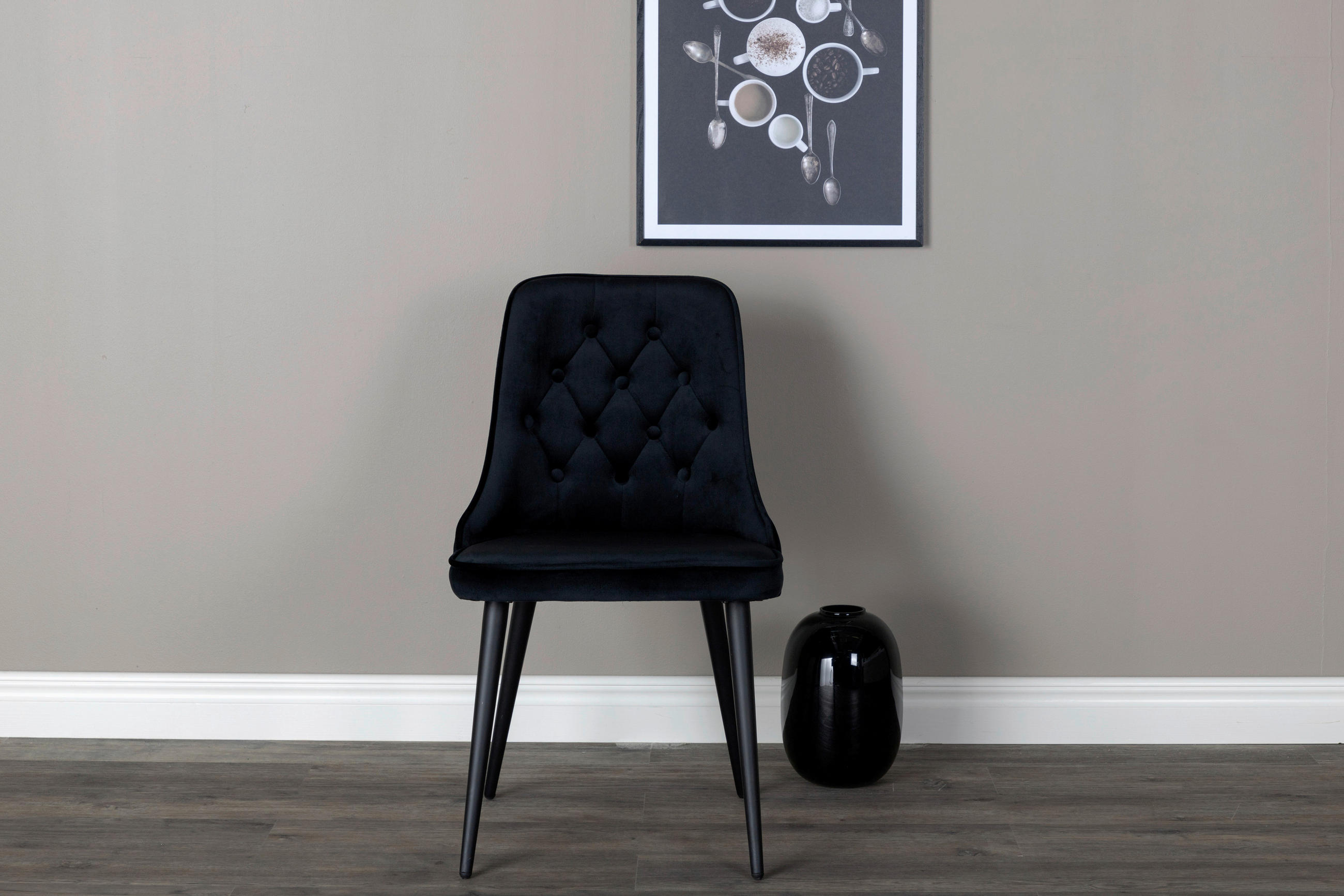 STOLSET 2 styck stål  - svart, Design, metall/textil (50/88.5/66cm) - Livetastic