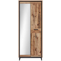 GARDEROBENSCHRANK  in 80/203/38 cm  - Graphitfarben/Kieferfarben, KONVENTIONELL, Holzwerkstoff/Metall (80/203/38cm) - MID.YOU