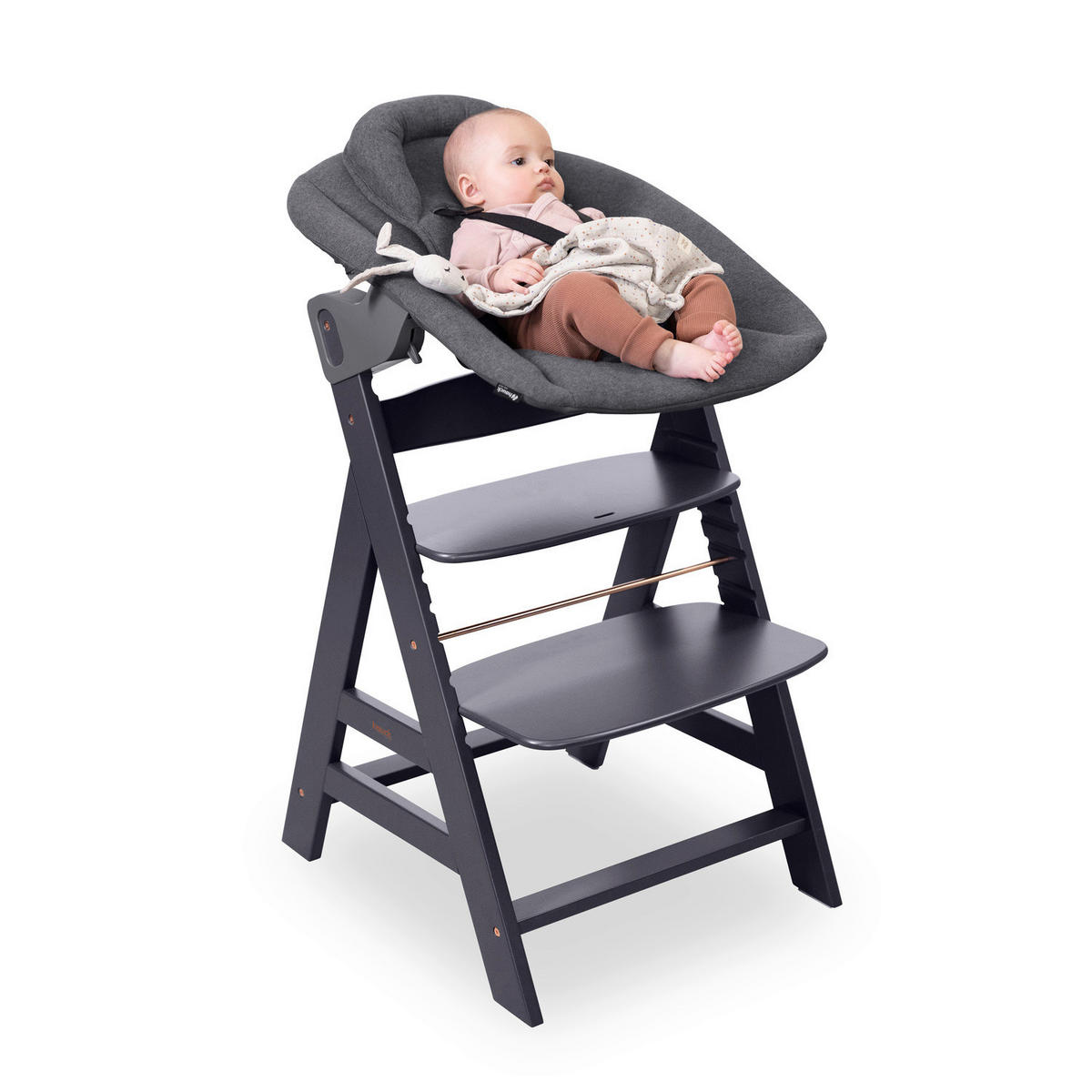 HOCHSTUHLLIEGE Alpha Bouncer Premium  - Anthrazit, Basics, Textil/Metall (66/51/49cm) - Hauck