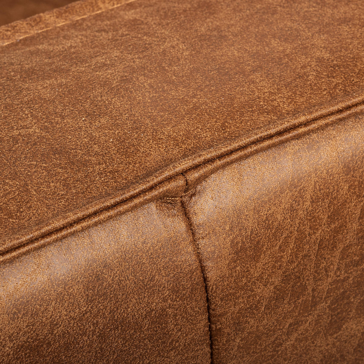 ECKSOFA Hellbraun Echtleder Lederlook Bettkasten, Schlaffunktion, Rücken echt  - Hellbraun/Schwarz, Design, Leder/Textil (166/238cm) - Livetastic
