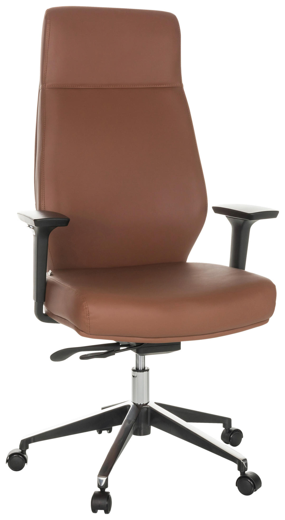 VRTLJIVI STOL usnje rjava  - črna/rjava, Basics, kovina/umetna masa (68/123-130/68cm) - MID.YOU