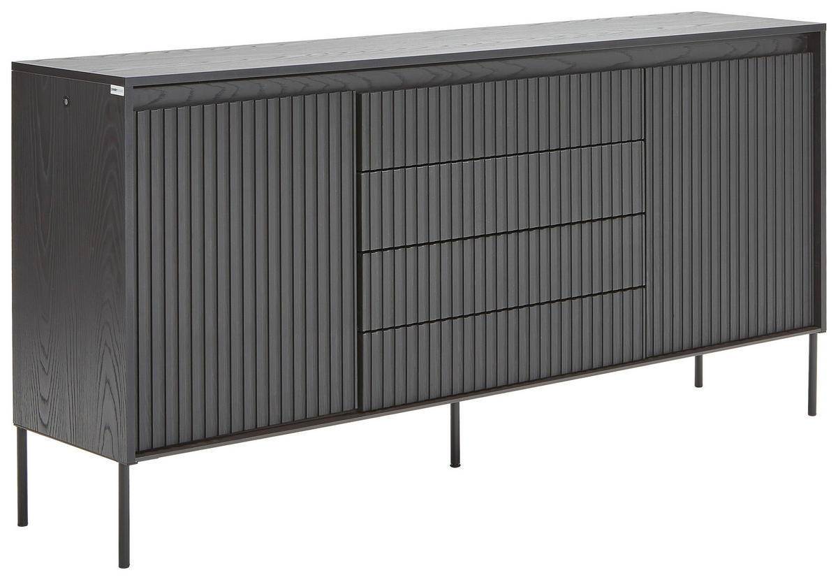 SIDEBOARD svart  166/82/40 cm  - svart, Trend, metall/trämaterial (166/82/40cm) - Niels Andersson