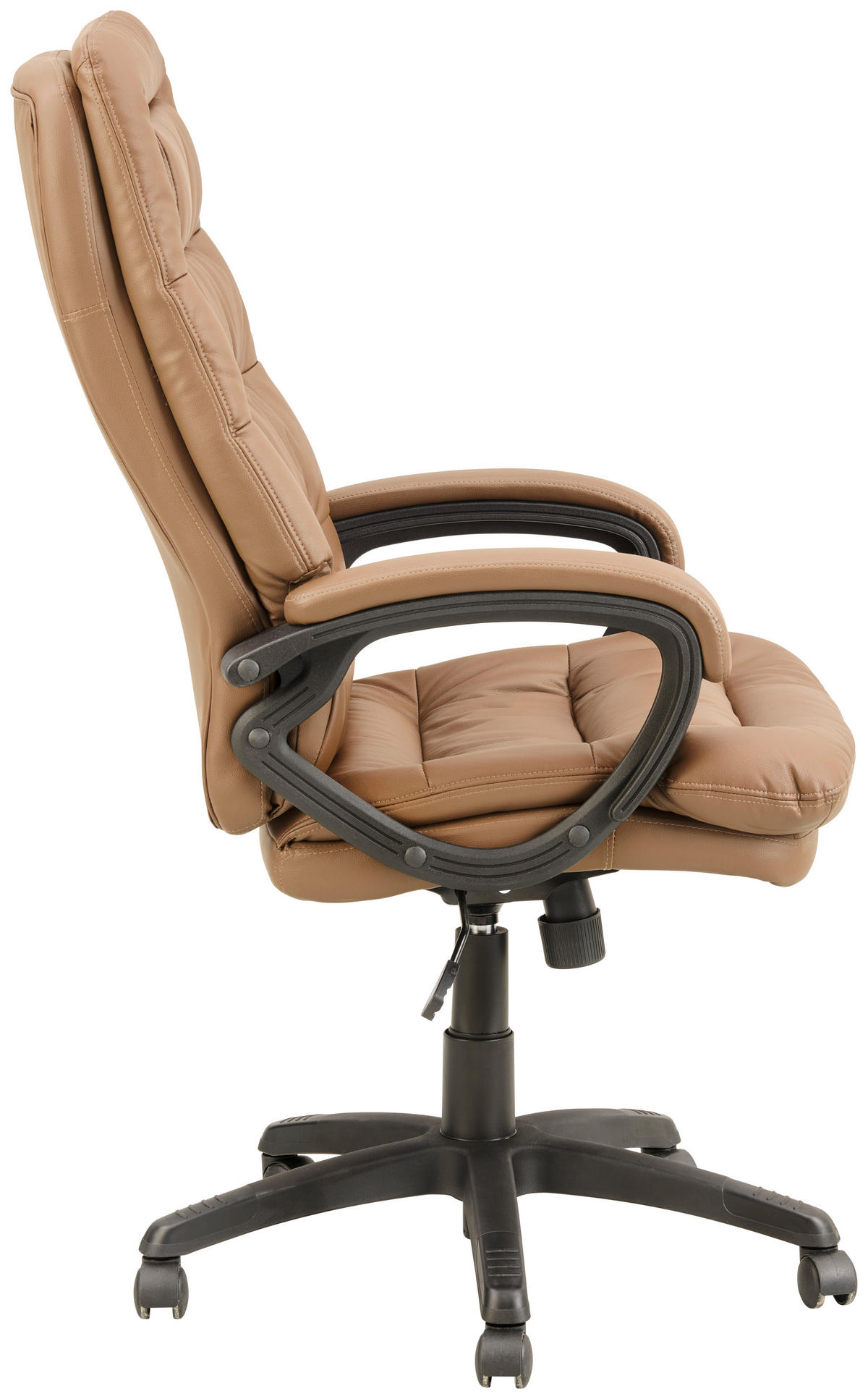 KANCELÁŘSKÉ KŘESLO, vzhled kůže, hnědá, černá - černá/hnědá, Moderní, textil/plast (67/113-122.5/78cm) - MID.YOU