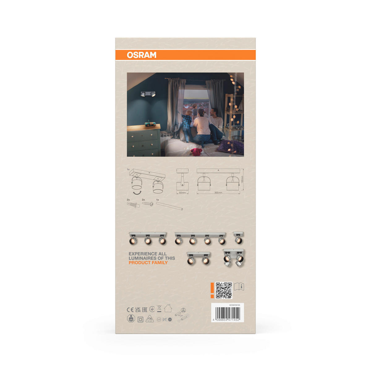 LED-STRAHLER 30/8,3/15 cm   - Silberfarben, Design, Kunststoff/Metall (30/8,3/15cm) - Osram