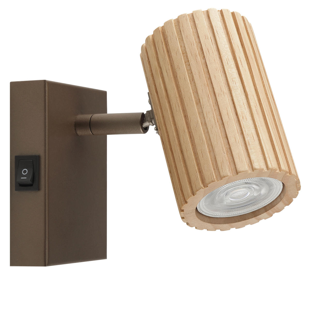 WANDLEUCHTE Lakewood 8/16,8/17,8 cm  - Braun, Design, Holz/Metall (8/16,8/17,8cm)