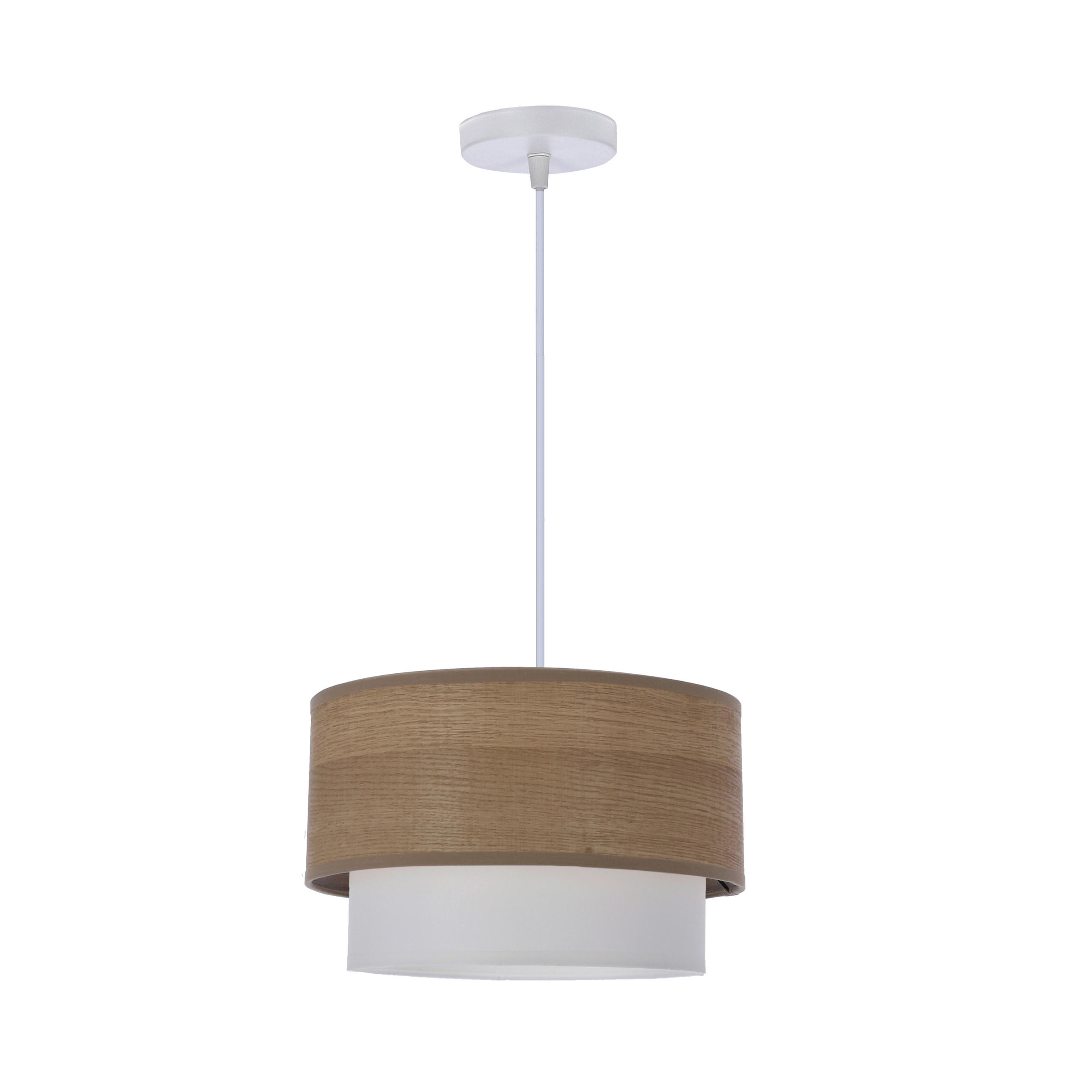 XXXLutz Pendelleuchte Ruben Weiß, Eiche 25x115x25 cm