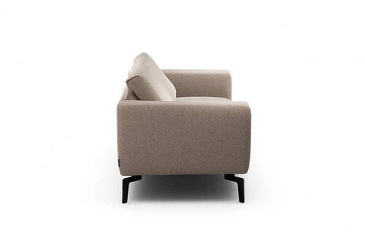2-SITZER-SOFA in Chenille Sandfarben  - Sandfarben/Schwarz, Design, Textil/Metall (180/86/86-94cm) - SENSOO