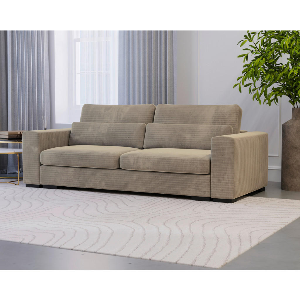 Thumbnail - Carryhome Schlafsofa, Beige, Textil, 3-Sitzer, Füllung: Schaumstoff, 236x78x114 cm, Liegefunktion, Schlafen auf Sitzhöhe...