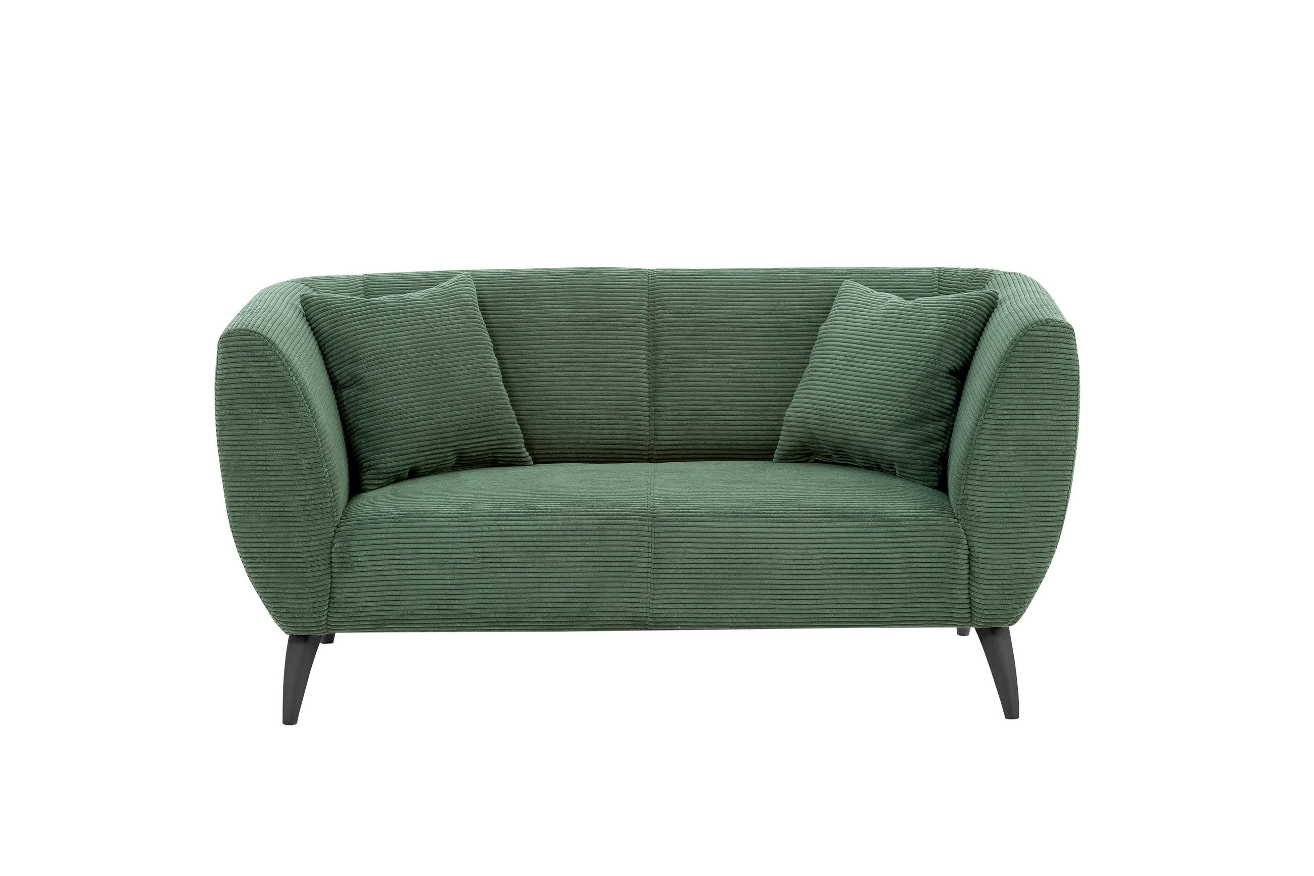 2-SITZER-SOFA Cord Grün  - Schwarz/Grün, Modern, Holz/Textil (172/83/88cm) - MID.YOU
