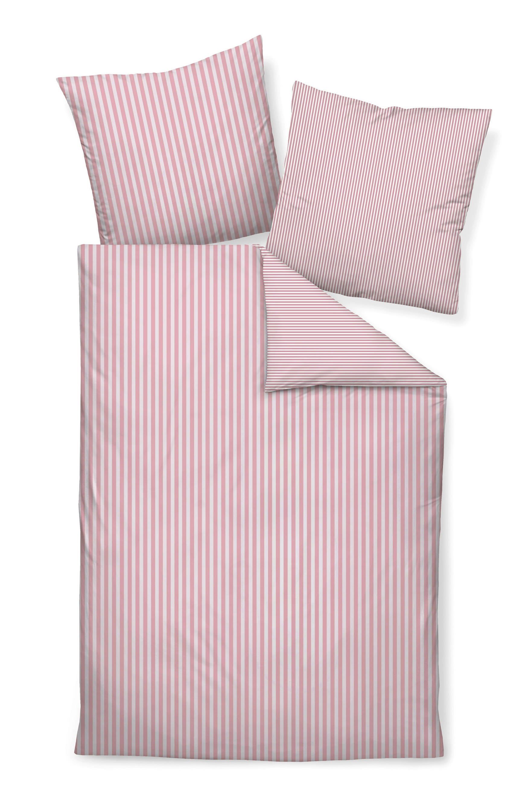 WENDEBETTWÄSCHE Giorgio Makosatin 240/220 cm  - Hellrosa/Weiß, KONVENTIONELL, Textil (240/220cm) - Janine