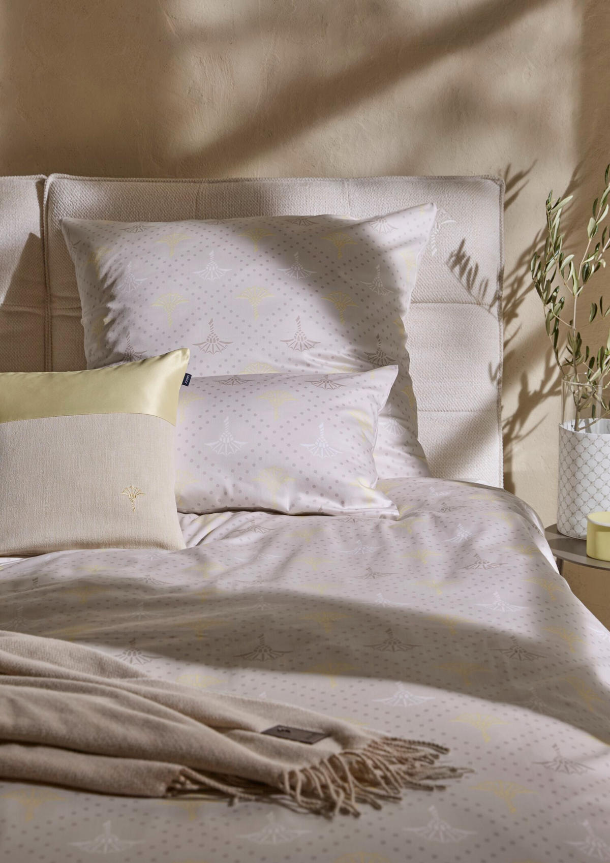 BETTWÄSCHESET Makosatin 160/210 cm  100 cm/65 cm  - Gelb, Design, Textil (160/210cm) - Joop!