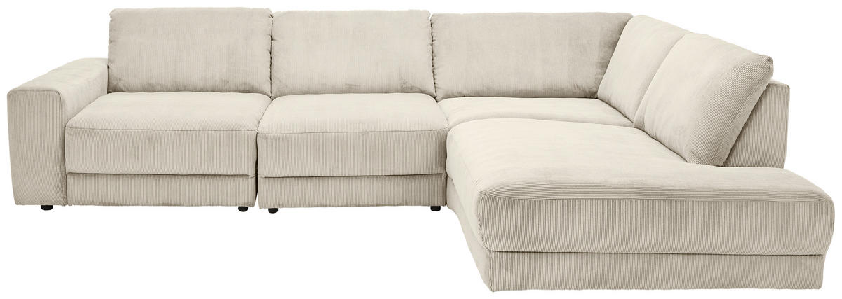 ECKSOFA in Feincord Naturfarben  - Schwarz/Naturfarben, Design, Kunststoff/Textil (316/242cm) - Niels Andersson