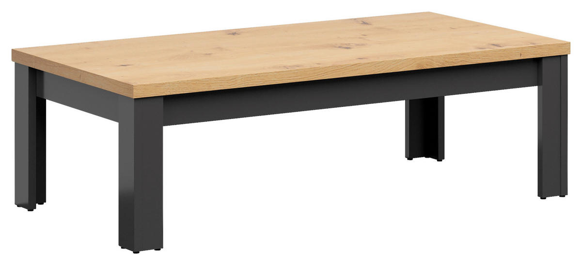 COUCHTISCH in Holzwerkstoff 130/65/40 cm  - Graphitfarben/Eiche Artisan, Design, Holzwerkstoff (130/65/40cm)