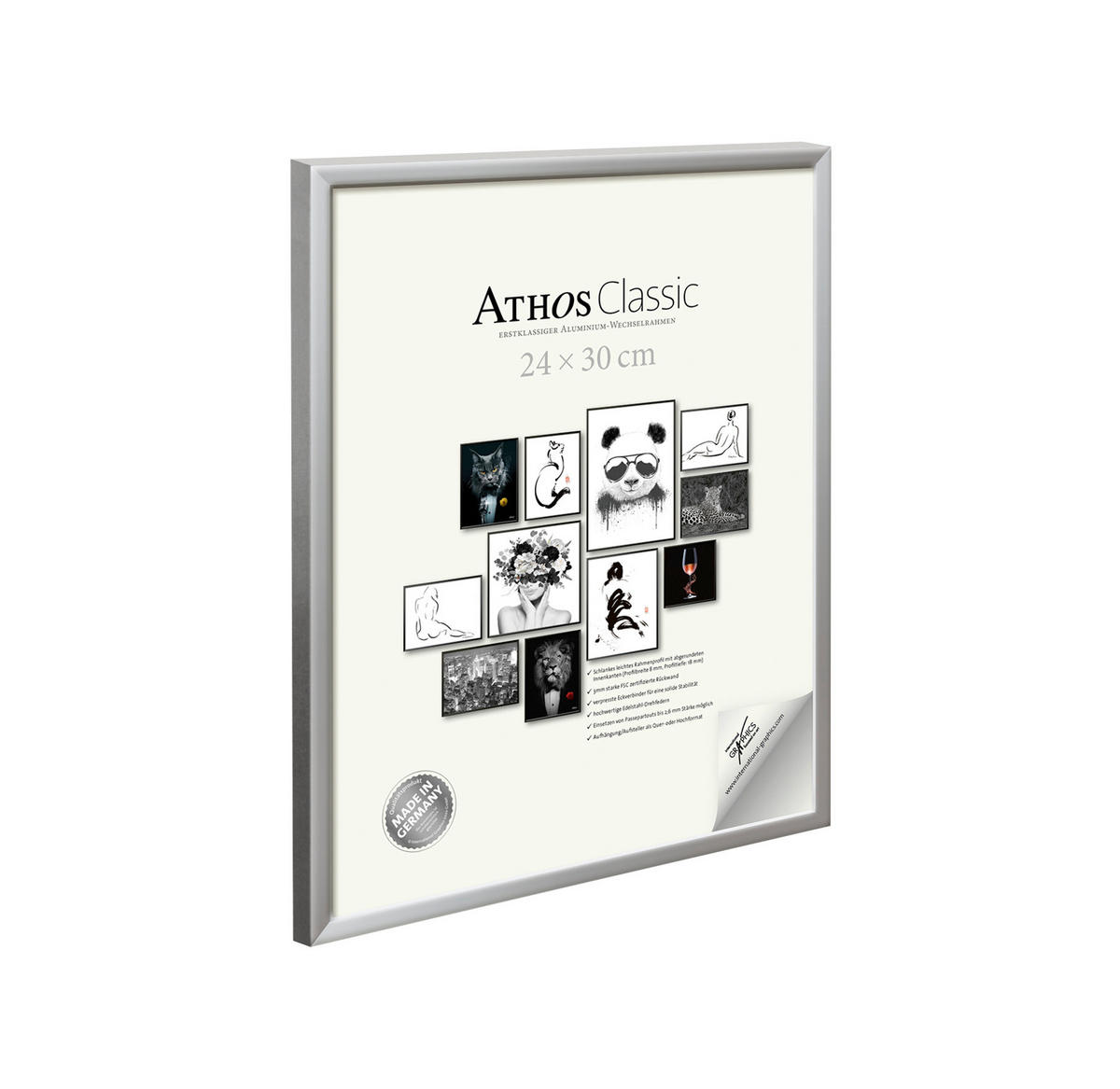 BILDERRAHMEN - Silberfarben, Basics, Papier/Holzwerkstoff (24/30/1,8cm)