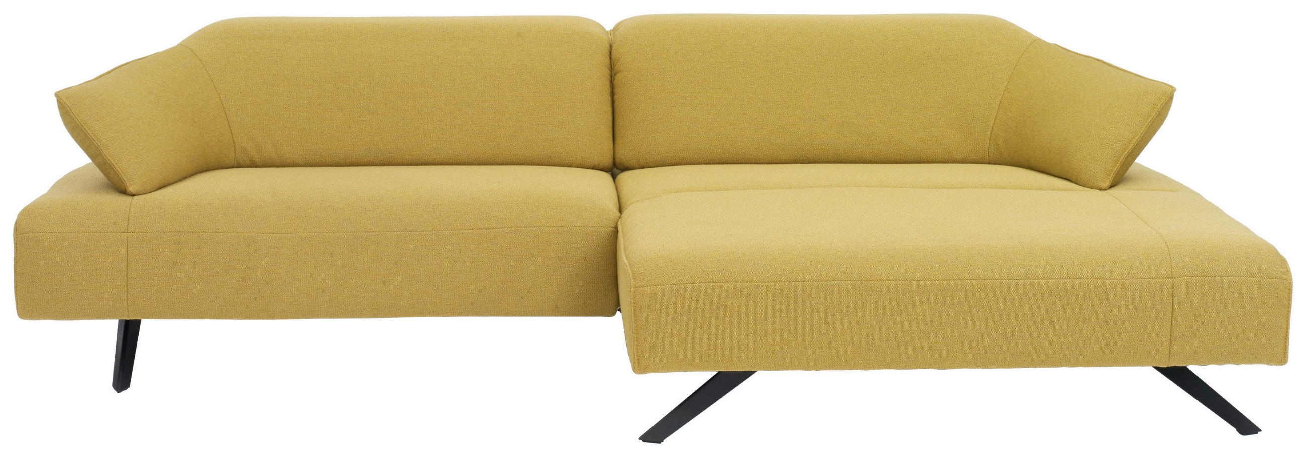 ECKSOFA in Struktur Currygelb  - Currygelb/Anthrazit, Design, Textil/Metall (276/165cm) - Himolla