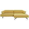 ECKSOFA in Struktur Currygelb  - Currygelb/Anthrazit, Design, Textil/Metall (276/165cm) - Himolla