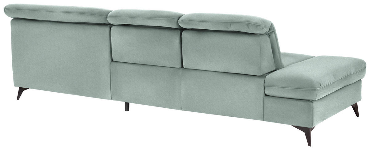 ECKSOFA  in Chenille Mintgrün  288/198 cm  - Schwarz/Mintgrün, Design, Textil/Metall (288/198cm) - Beldomo Style