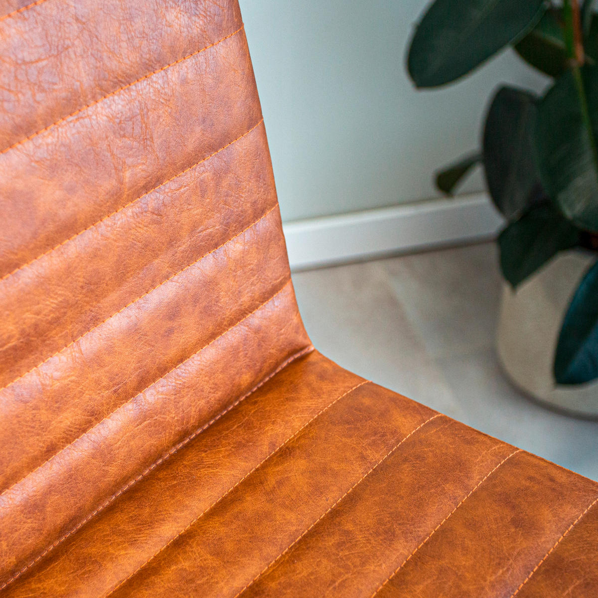 BARHOCKER-SET Lederlook Cognac  - Cognac/Schwarz, MODERN, Textil/Metall (54/100/58cm) - MID.YOU