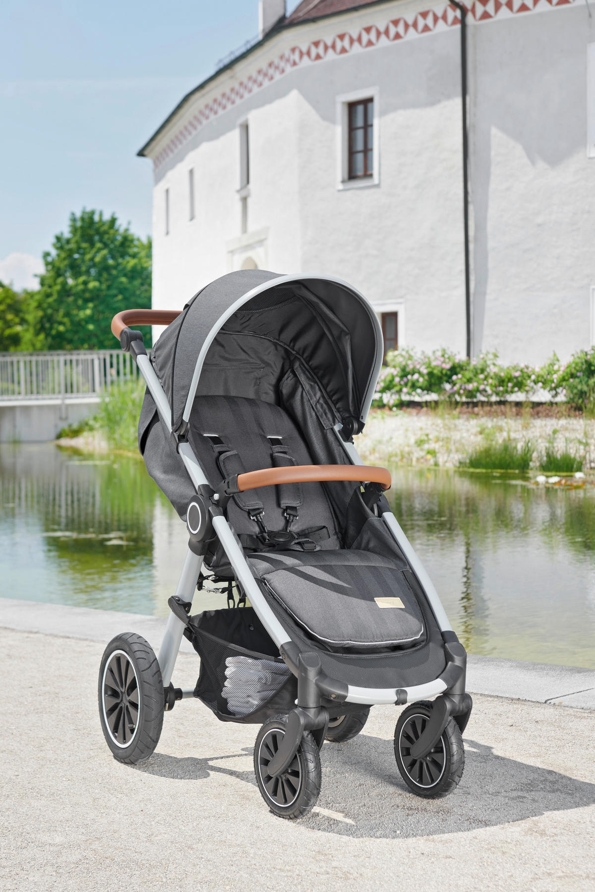 BUGGY Smart  - Dunkelgrau/Alufarben, Trend, Textil/Metall (115/56/105cm) - Jimmylee