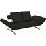 SCHLAFSOFA Lederlook Dunkelgrau - Chromfarben/Dunkelgrau, Design, Textil/Metall (210/68/90cm) - Innovation