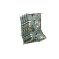 SESSELAUFLAGENSET in Braun, Grau, Grün, Graublau Blätter  - Graublau/Braun, Basics, Textil (50/7/108cm)