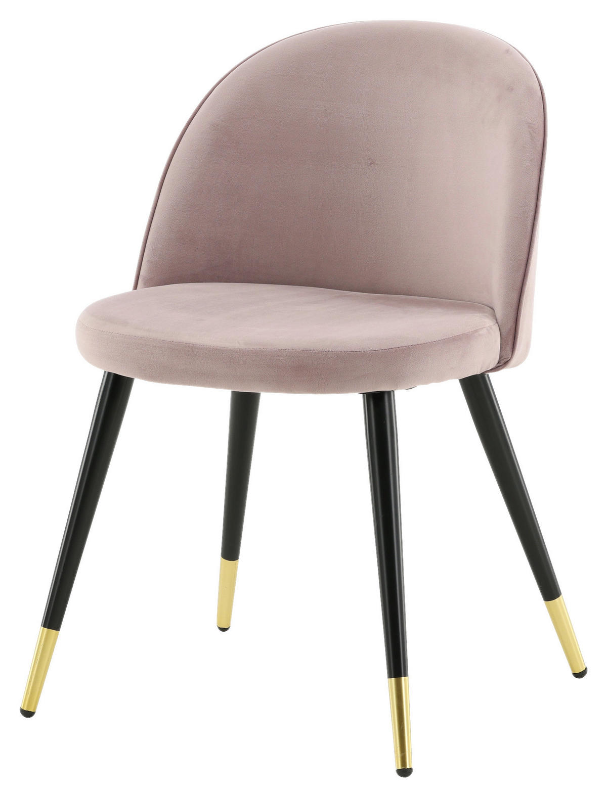 STUHL-SET 2 Stück  in Stahl Velours  - Pink/Messingfarben, Design, Textil/Metall (57/76.5/50cm) - Livetastic