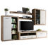WOHNWAND Eichefarben, Weiß - Eichefarben/Silberfarben, Design, Glas/Holzwerkstoff (292/189/48cm) - Carryhome
