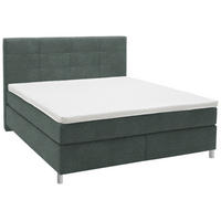 BOXSPRINGBETT 160/200 cm  in Grün  - Chromfarben/Grün, Konventionell, Kunststoff/Textil (160/200cm) - Voleo