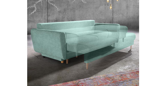 DREISITZER-SOFA in Textil Blau, Grün - Blau/Multicolor, Design, Holz/Textil (235/87/98cm) - Hom`in