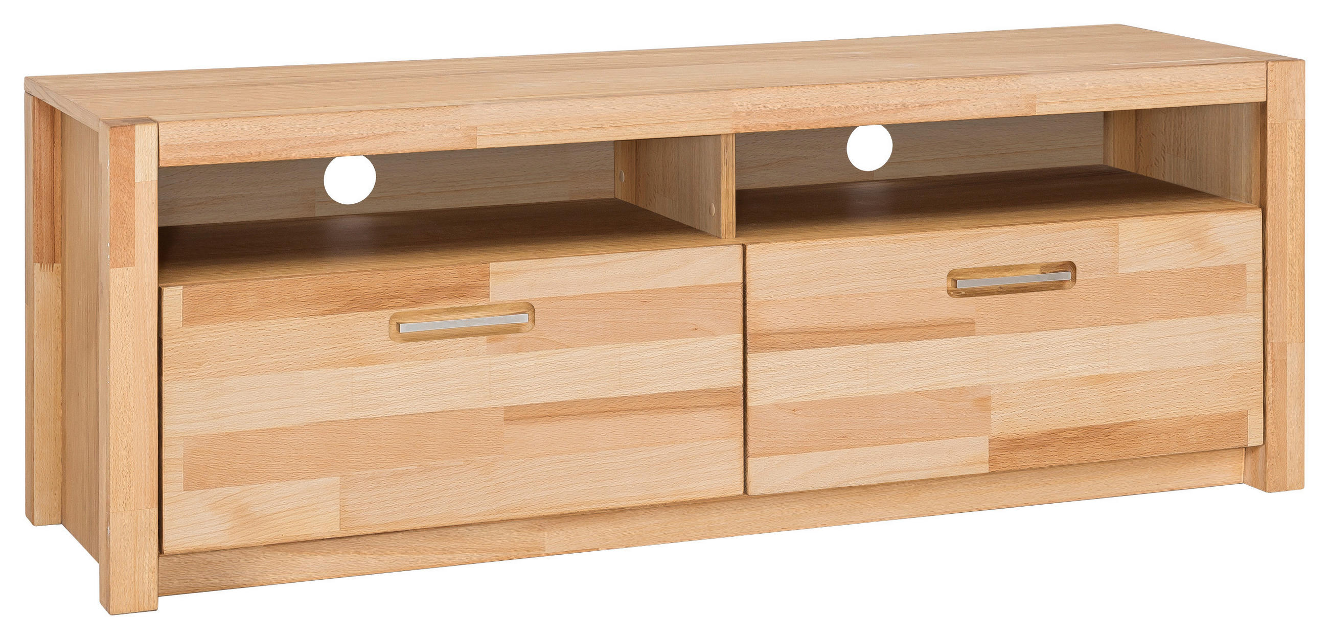 TV-ELEMENT 155/58/50 cm  - Buchefarben/Alufarben, Design, Holz/Metall (155/58/50cm) - MID.YOU