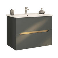 SKŘÍŇKA S UMYVADLEM, barvy grafitu, barvy grafitu, 85/63/45 cm - bílá/barvy grafitu, Moderní, kompozitní dřevo/keramika (85/63/45cm) - Stylife